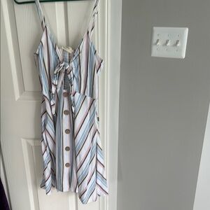 Ocean Drive Striped Mini Dress - Blue, Pink, White